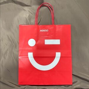 MINISO Bright Red Small Gift Shopping Bag